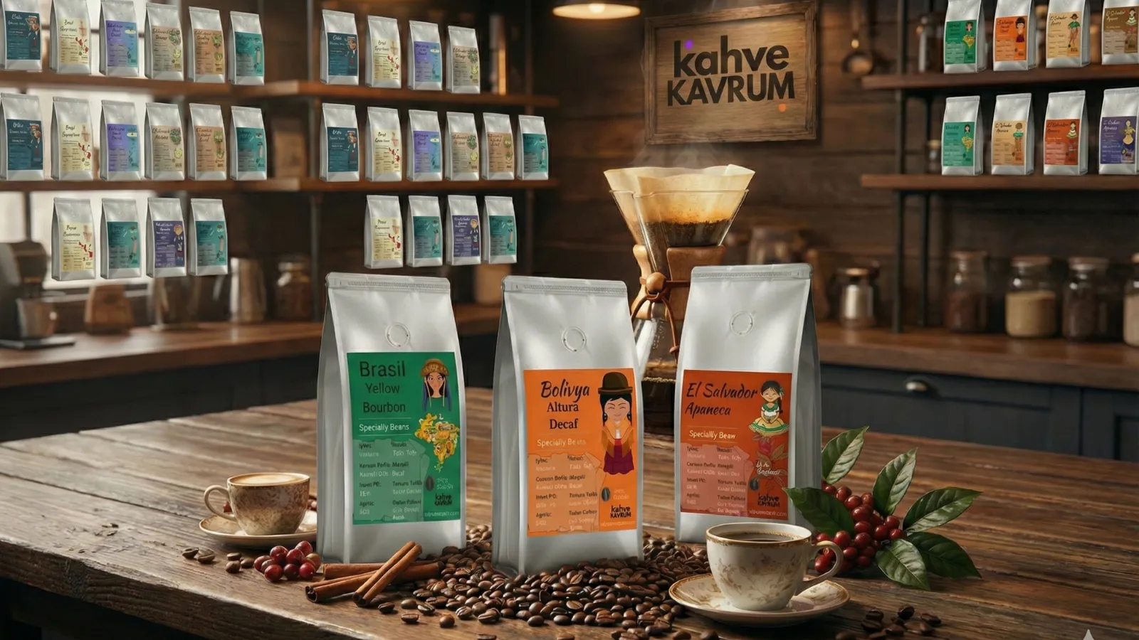 KahveKavrum taze kavrulmuş nitelikli kahve çeşitleri