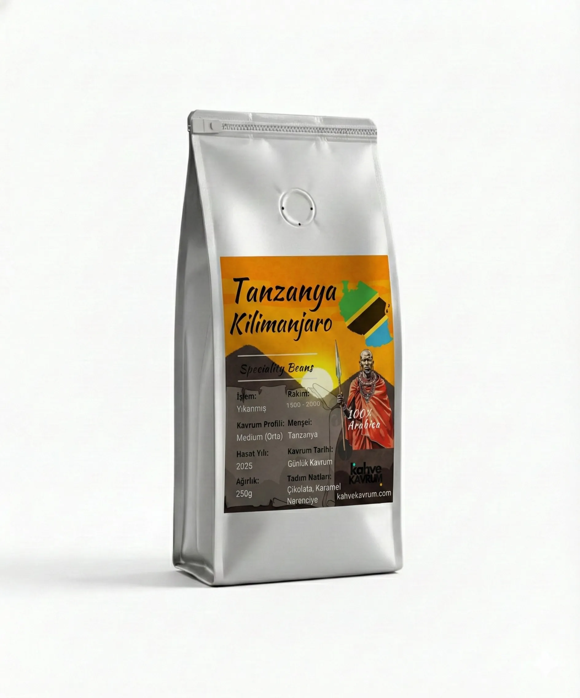 Tanzanya Kilimanjaro 250g şarapsı asidite ve meyvemsi nitelikli kahve