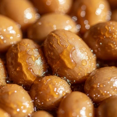 Honey (bal) yöntemiyle işlenen yapışkan ve tatlı kahve çekirdekleri.